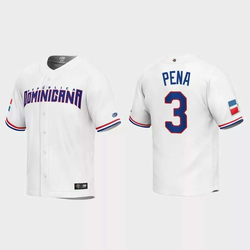 Jeremy Pena Dominican Republic Baseball 2023 World Baseball Classic Replica Jersey – White