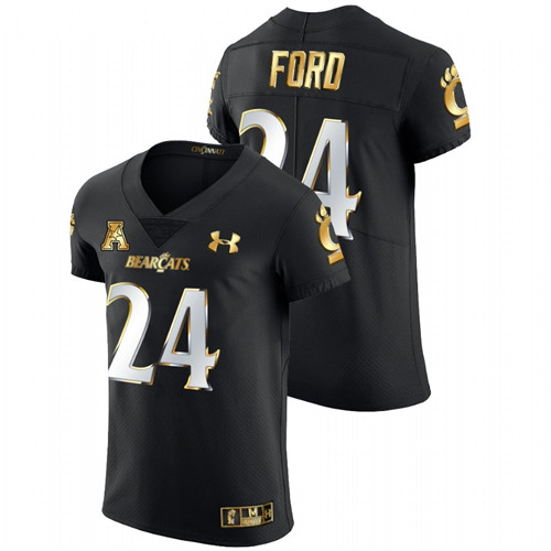 Jerome Ford Cincinnati Bearcats Black 2021-22 Golden Edition Elite Football Jersey