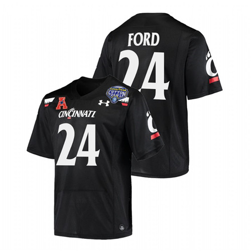 Jerome Ford Cincinnati Bearcats Black 2021 Cotton Bowl College Football Playoff Jersey