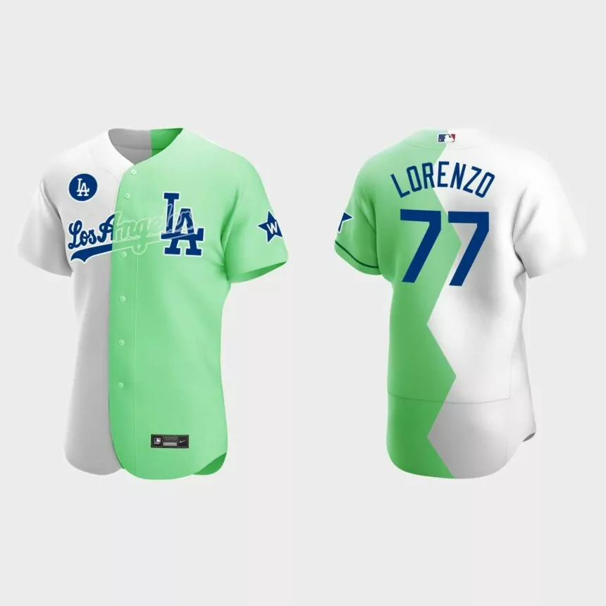 Jerry Lorenzo Los Angeles Dodgers 2022 Celebrity Softball Game Authentic Jersey – White Green