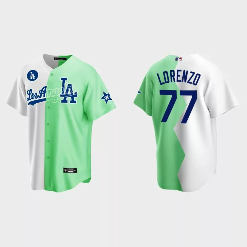 Jerry Lorenzo Los Angeles Dodgers 2022 Celebrity Softball Game Split Jersey – White Green