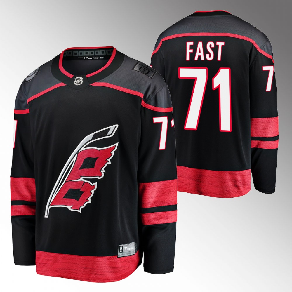 Jesper Fast Carolina Hurricanes Jersey Primary Home Black 2022-23 Breakaway Player
