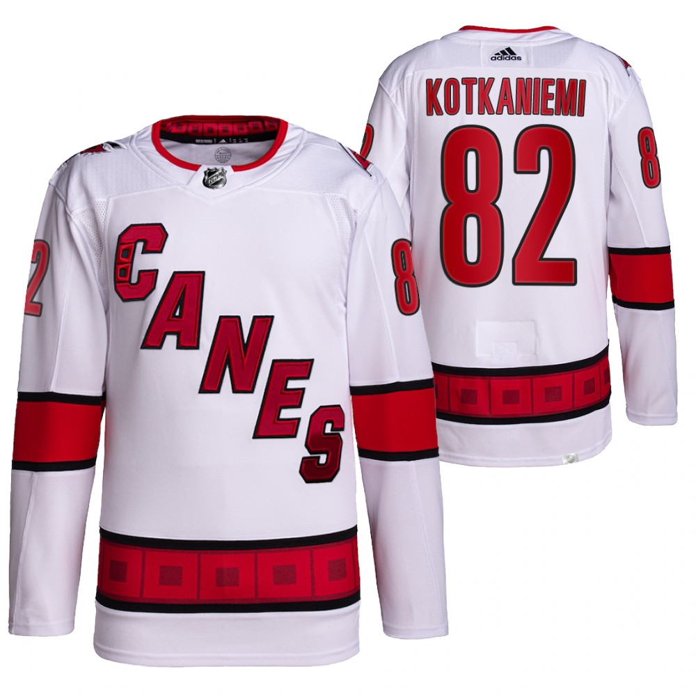 Jesperi Kotkaniemi 2021-22 Carolina Hurricanes White Authentic Pro Away Jersey