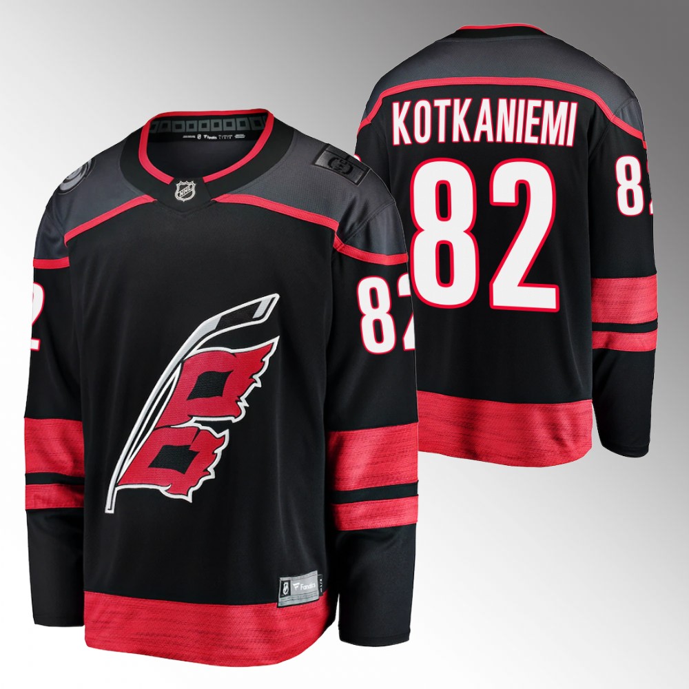 Jesperi Kotkaniemi Carolina Hurricanes Jersey Primary Home Black 2022-23 Breakaway Player