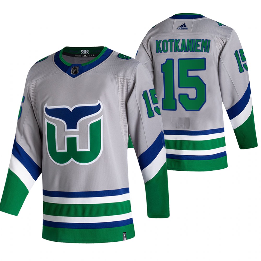 Jesperi Kotkaniemi Hurricanes 2021 Reverse Retro Gray Special Edition Jersey