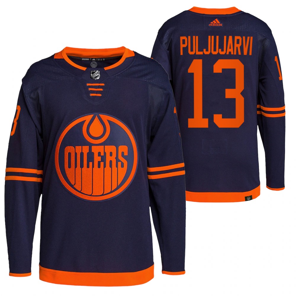 Jesse Puljujarvi Edmonton Oilers Navy Alternate Primegreen Authentic Pro Jersey