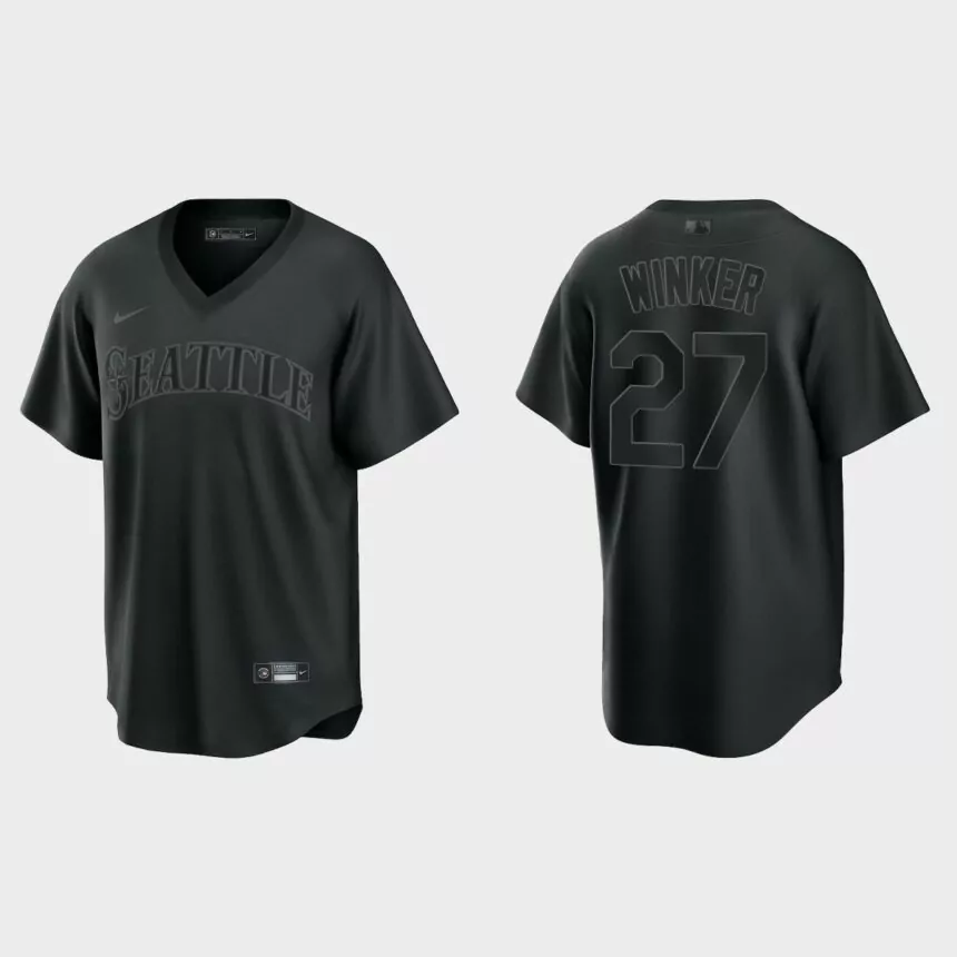 Jesse Winker Seattle Mariners Pitch Black Fashion Replica Jersey – Black