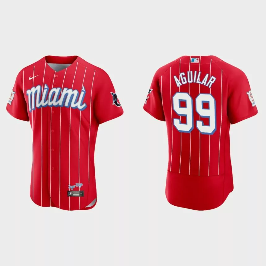 Jesus Aguilar Miami Marlins City Connect Authentic Jersey – Red