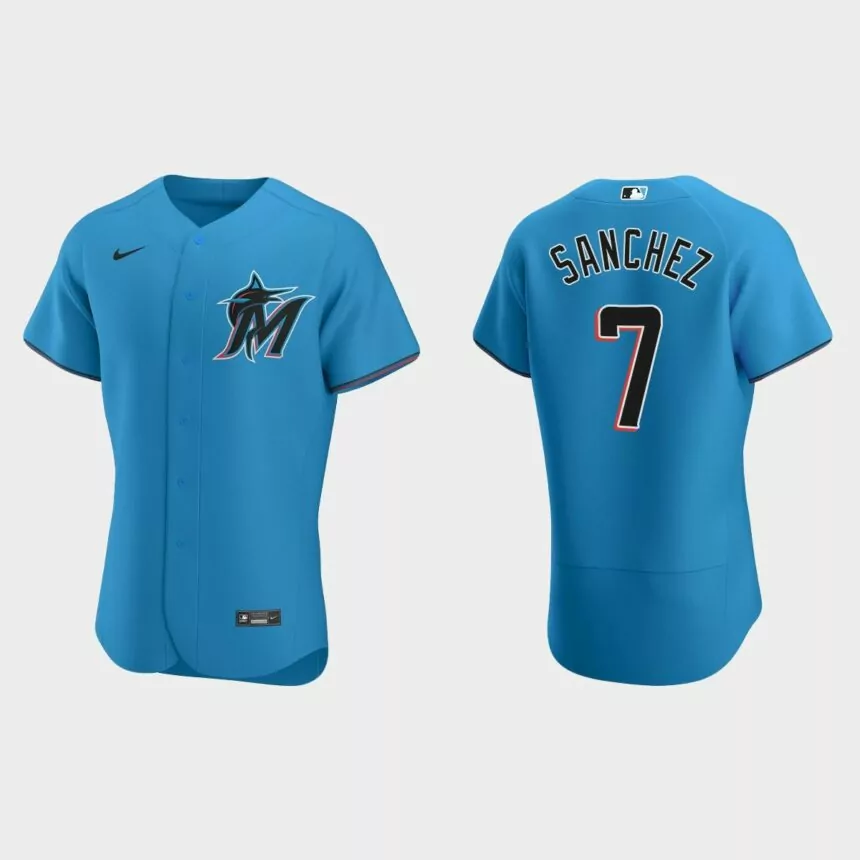 Jesus Sanchez Miami Marlins Authentic Alternate Jersey – Blue
