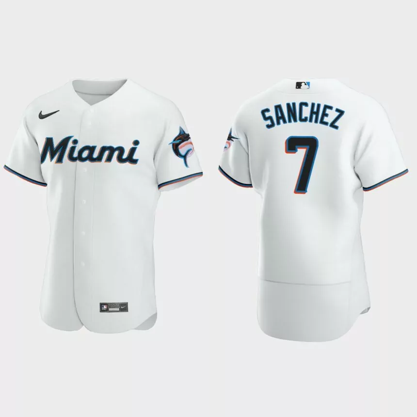 Jesus Sanchez Miami Marlins Authentic Home Jersey – White