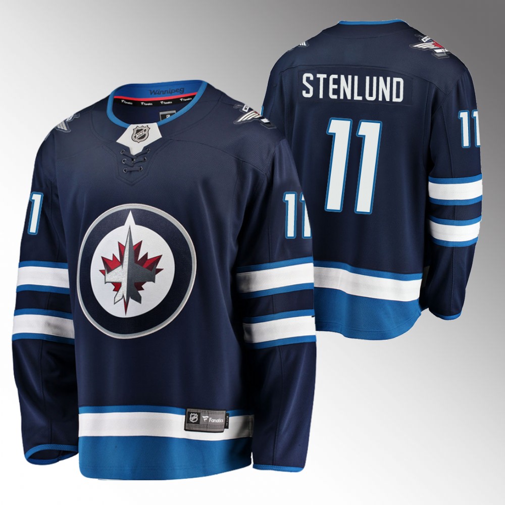 Jets #11 Kevin Stenlund Navy 2022 Home Jersey