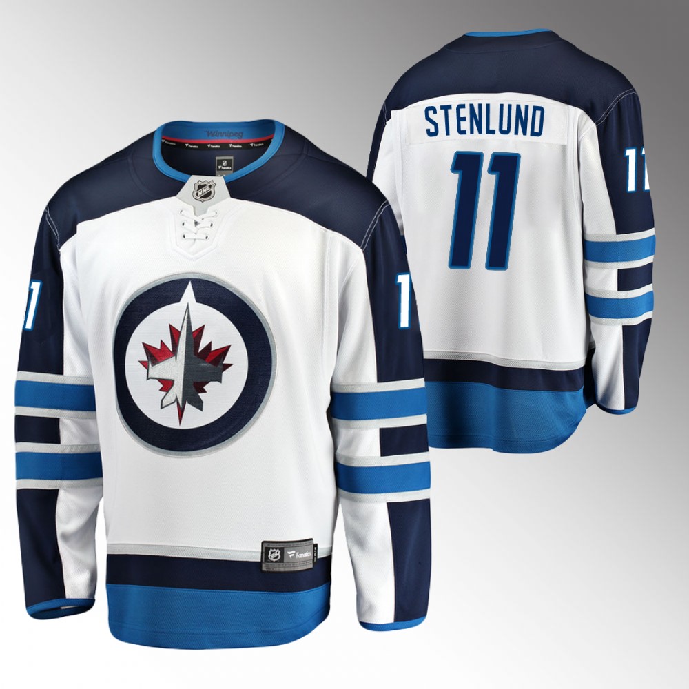 Jets #11 Kevin Stenlund White 2022 Away Jersey