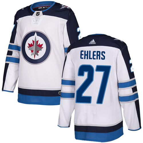 Jets #27 Nikolaj Ehlers White Road Authentic Stitched Hockey Jersey