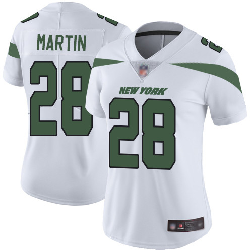 Jets #28 Curtis Martin White Women's Stitched Football Vapor Untouchable Limited Jersey