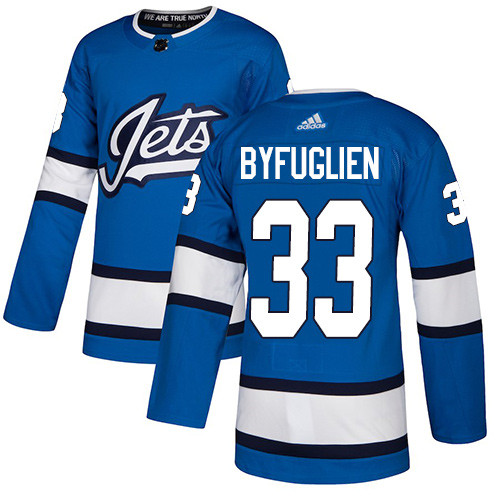 Jets #33 Dustin Byfuglien Blue Alternate Authentic Stitched Hockey Jersey