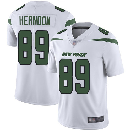 Jets #89 Chris Herndon White Men's Stitched Football Vapor Untouchable Limited Jersey