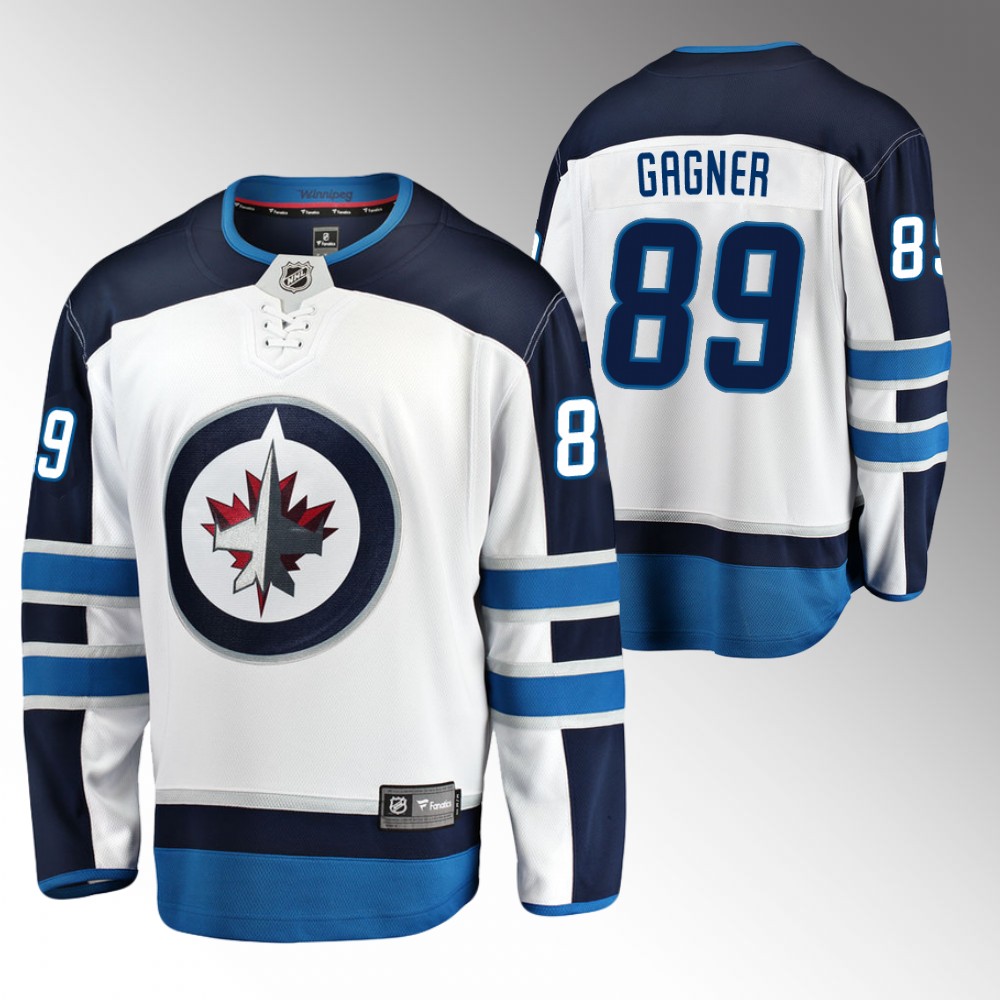 Jets #89 Sam Gagner White Away Jersey