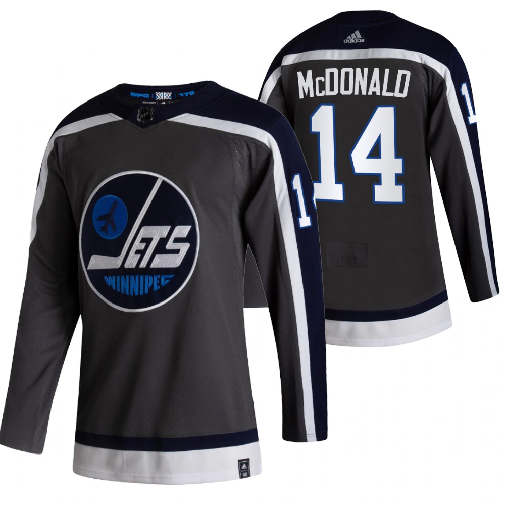 Jets 2021 Reverse Retro #14 ab mcdonald Grey Jersey Authentic