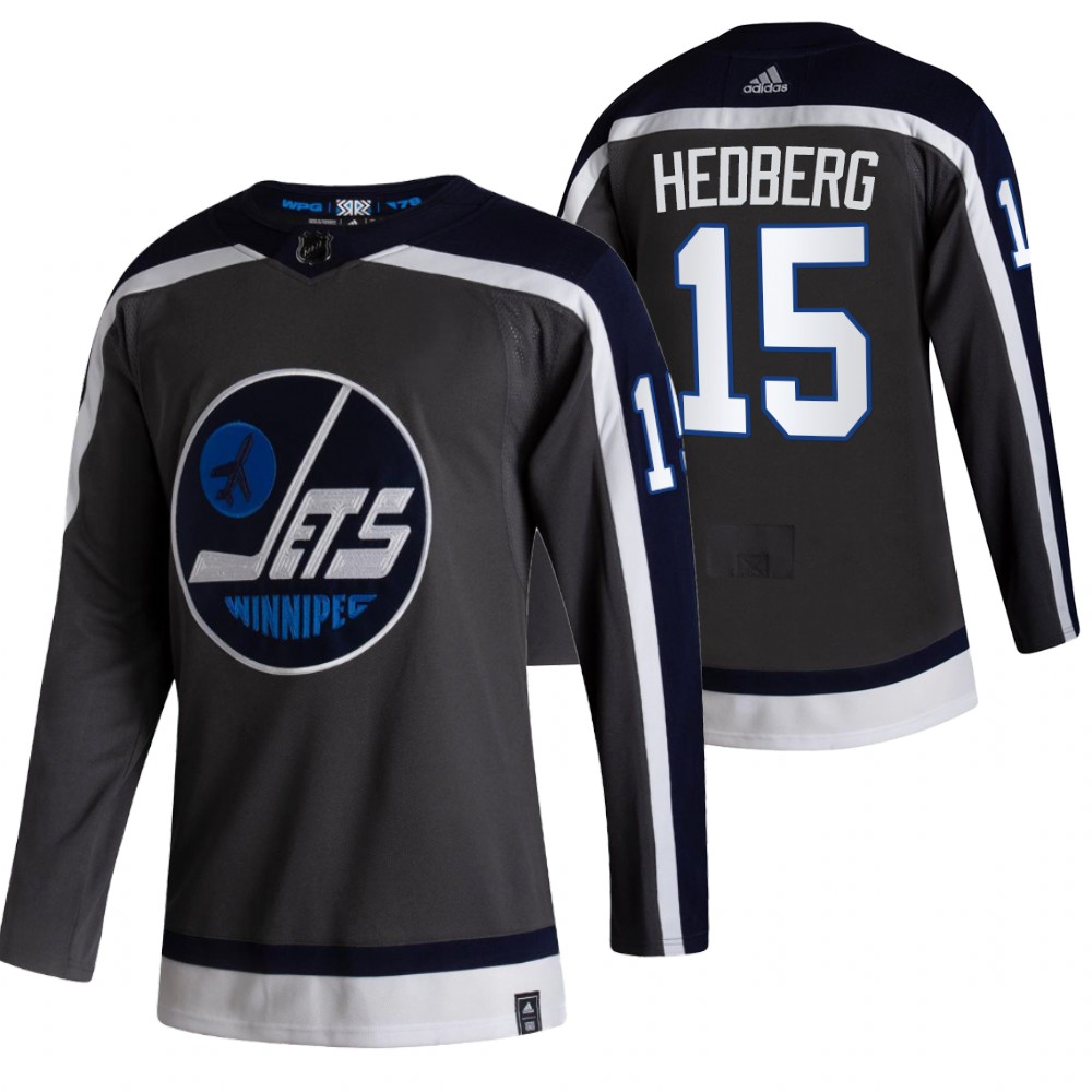 Jets 2021 Reverse Retro #15 anders hedberg Grey Jersey Authentic