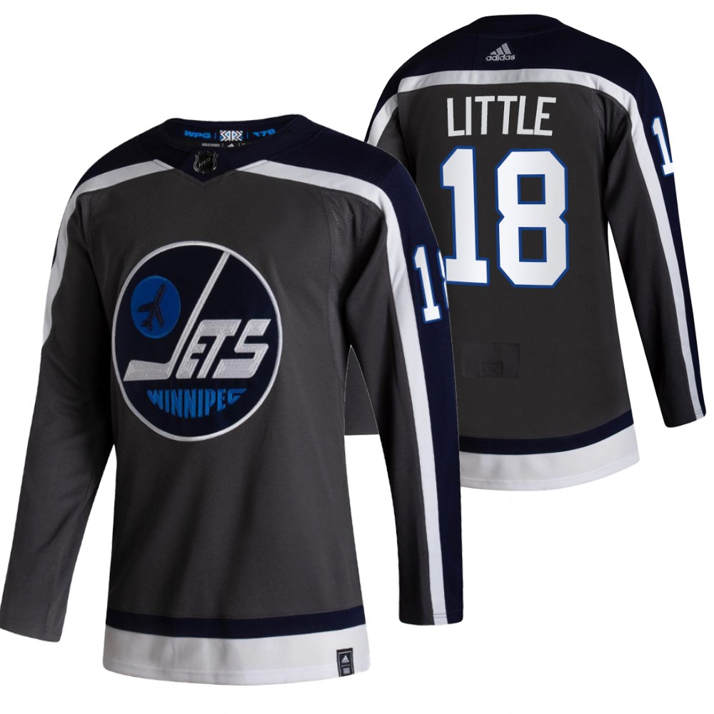 Jets 2021 Reverse Retro #18 Bryan Little Grey Jersey Authentic