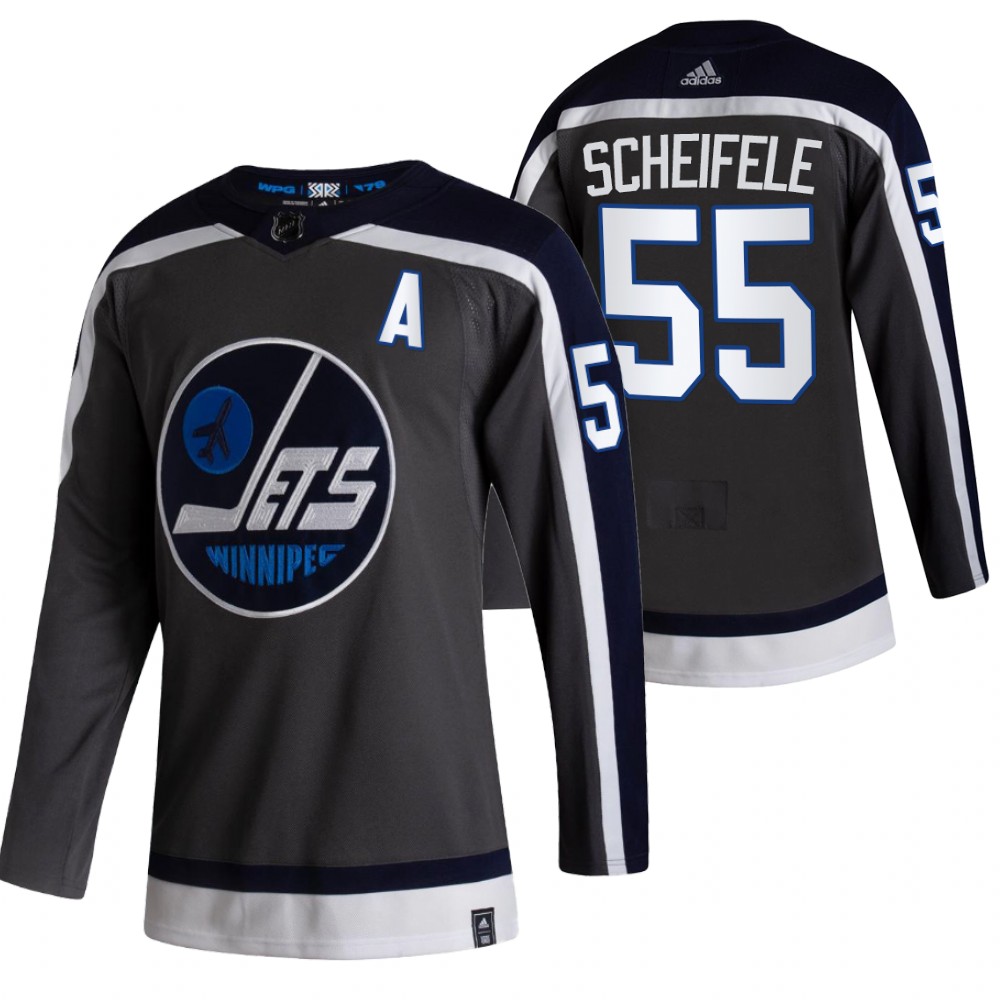 Jets 2021 Reverse Retro #55 Mark Scheifele Grey Jersey Authentic