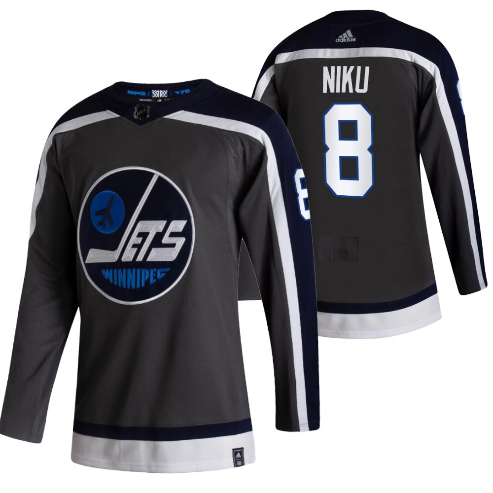Jets 2021 Reverse Retro #8 Sami Niku Grey Jersey Authentic