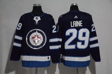 Jets 29 Patrik Laine Navy Glittery Edition Adidas Jersey