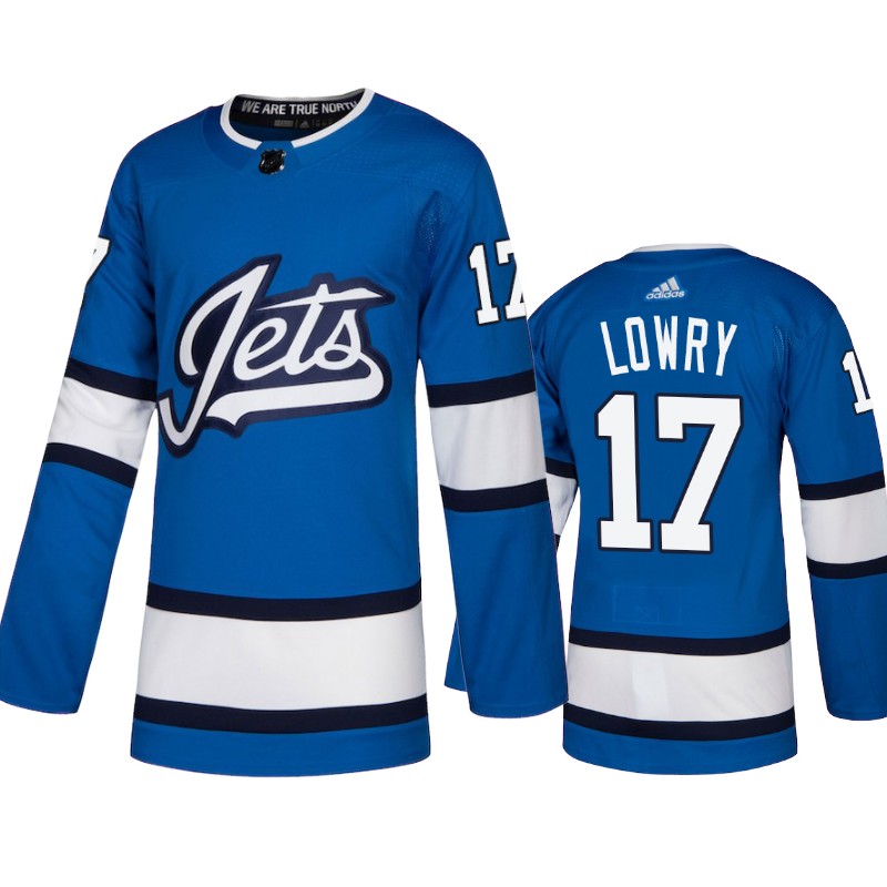 Jets Adam Lowry Blue Heritage Alternate Jersey