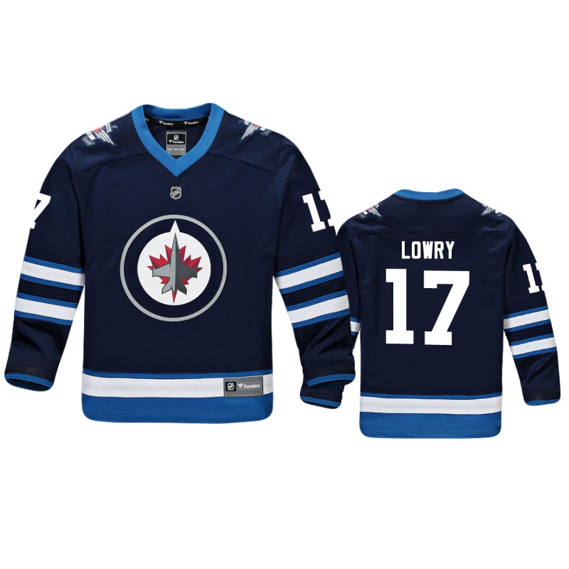 Jets Adam Lowry Navy Replica Player Home Jersey