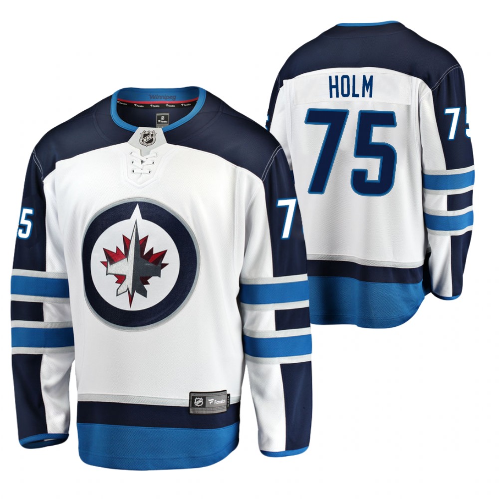 Jets Arvid Holm Jersey Away White Breakaway Player Men's