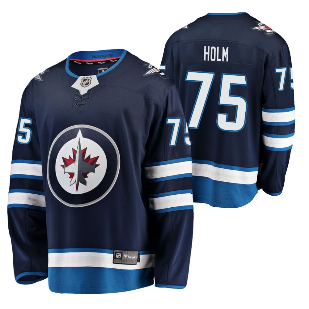 Jets Arvid Holm Jersey Home Navy Breakaway Player Men's