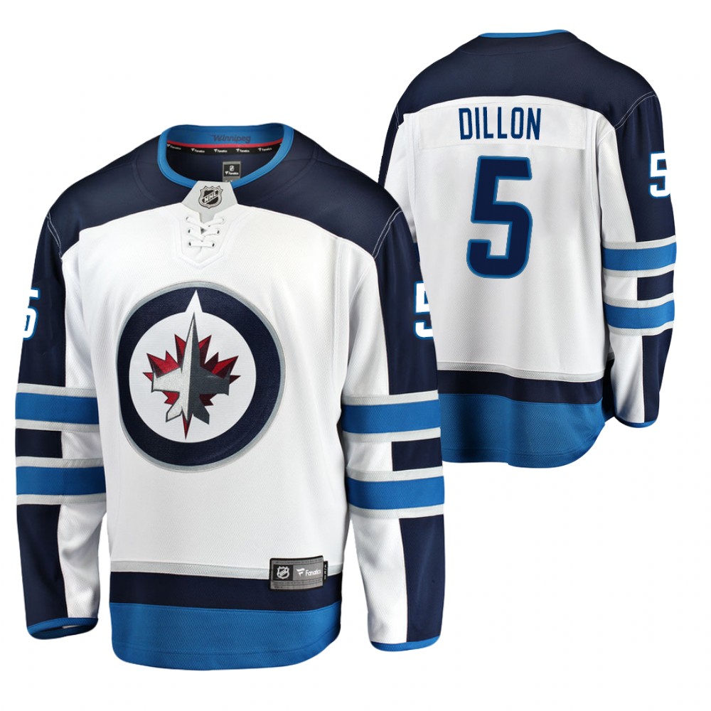 Jets Brenden Dillon #5 White Away 2021 Jersey