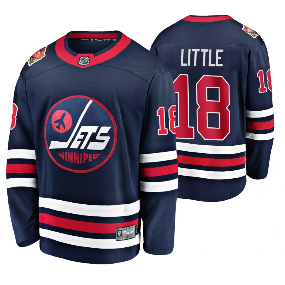 Jets Bryan Little Navy 2019 Heritage Classic Breakaway Player Jersey