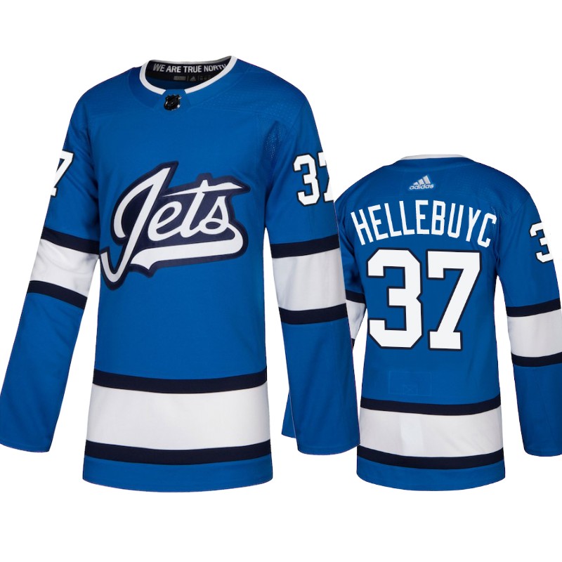 Jets Connor Hellebuyck Blue Authentic Alternate Jersey