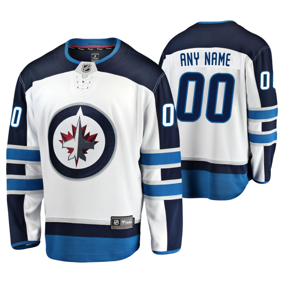 Jets Custom White Men's Away Breakaway Jersey