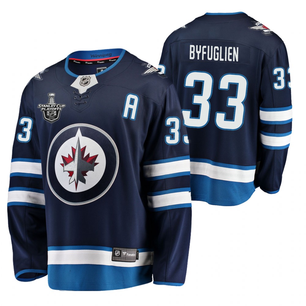 Jets Dustin Byfuglien Jersey 2020 Stanley Cup Playoffs Navy Home Men's