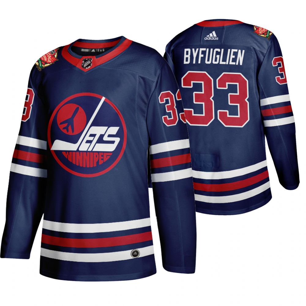 Jets Dustin Byfuglien Navy 2019 Heritage Classic WHA Jersey