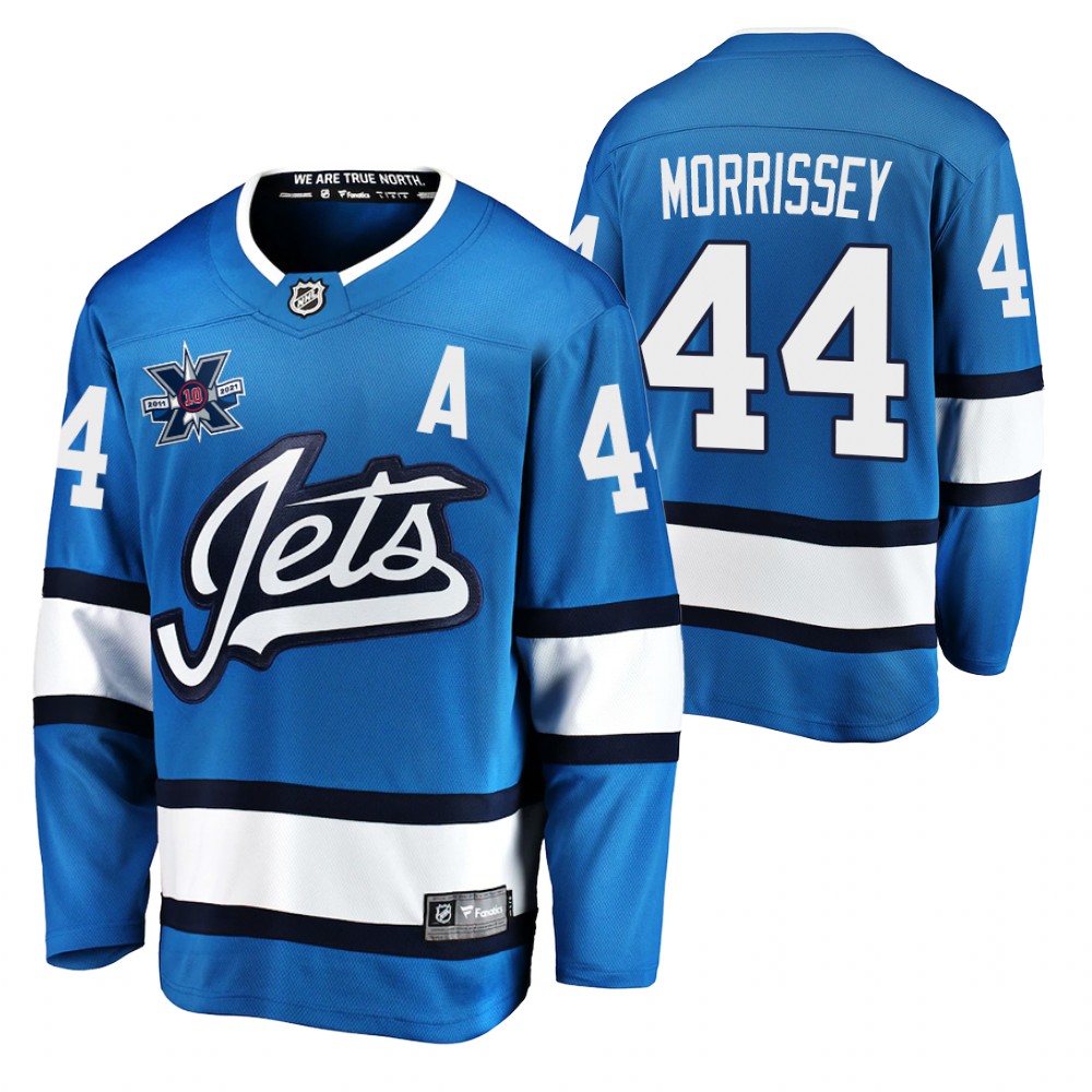 Jets Josh Morrissey Jersey 10th Anniversary Blue Honor Hawerchuk Alternate Men