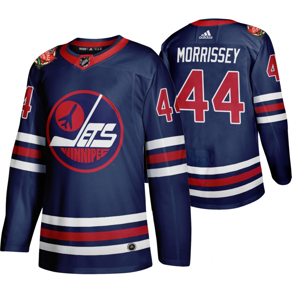 Jets Josh Morrissey Navy 2019 Heritage Classic WHA Jersey