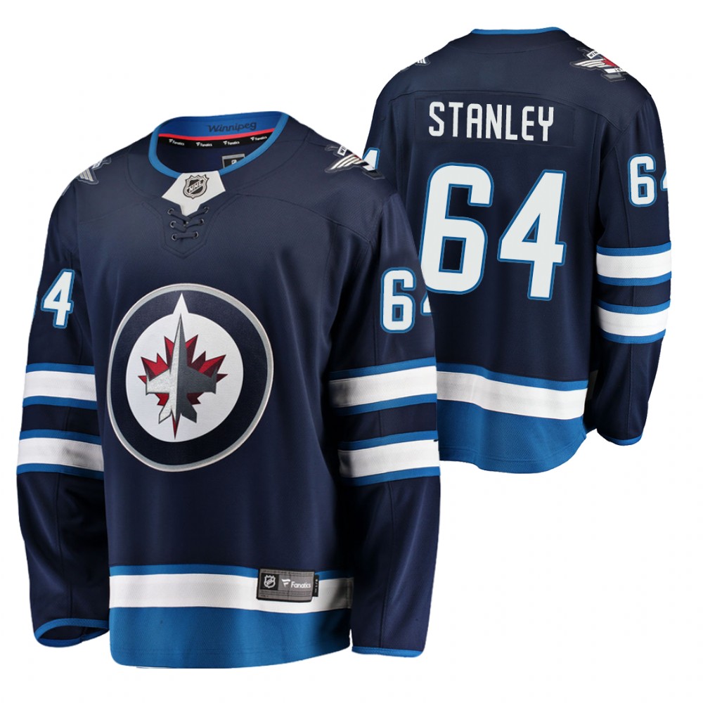 Jets Logan Stanley Jersey Home Navy Player Men