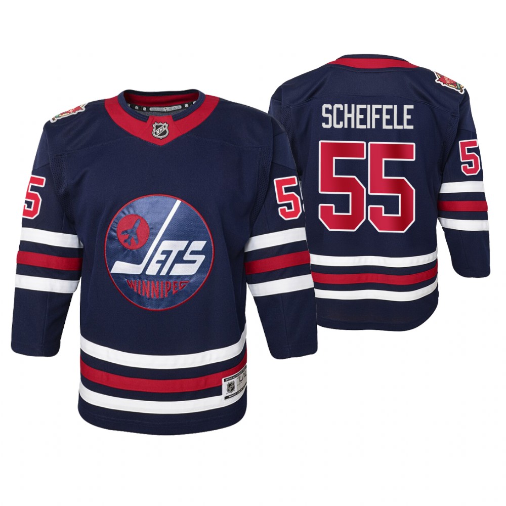 Jets Mark Scheifele Navy Youth 2019 Heritage Classic Jersey