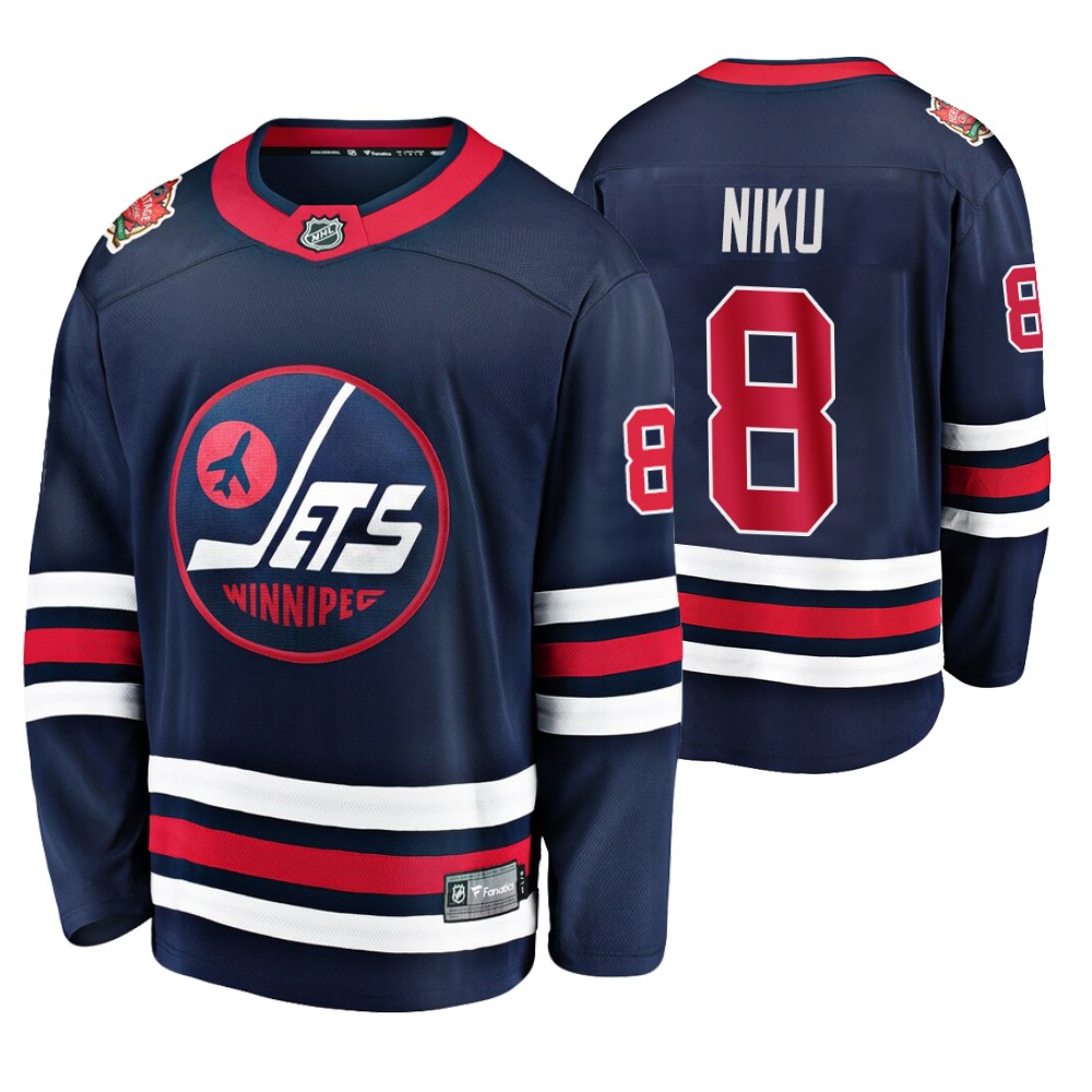 Jets Sami Niku Navy 2019 Heritage Classic Breakaway Player Jersey