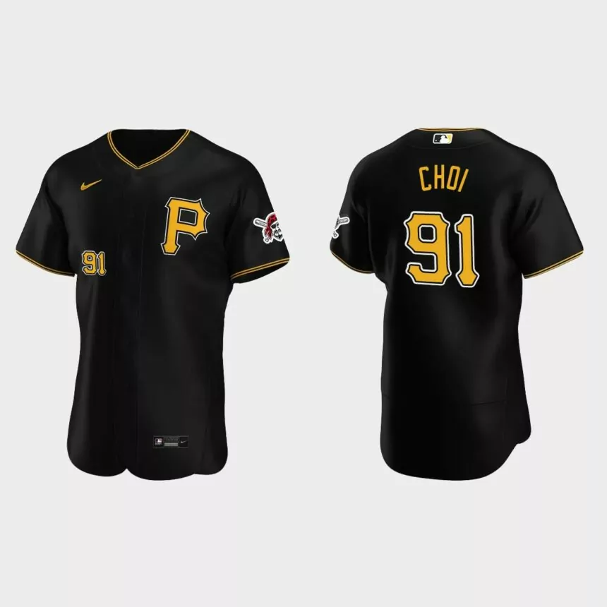 Ji-Man Choi Pittsburgh Pirates Authentic Alternate Jersey – Black