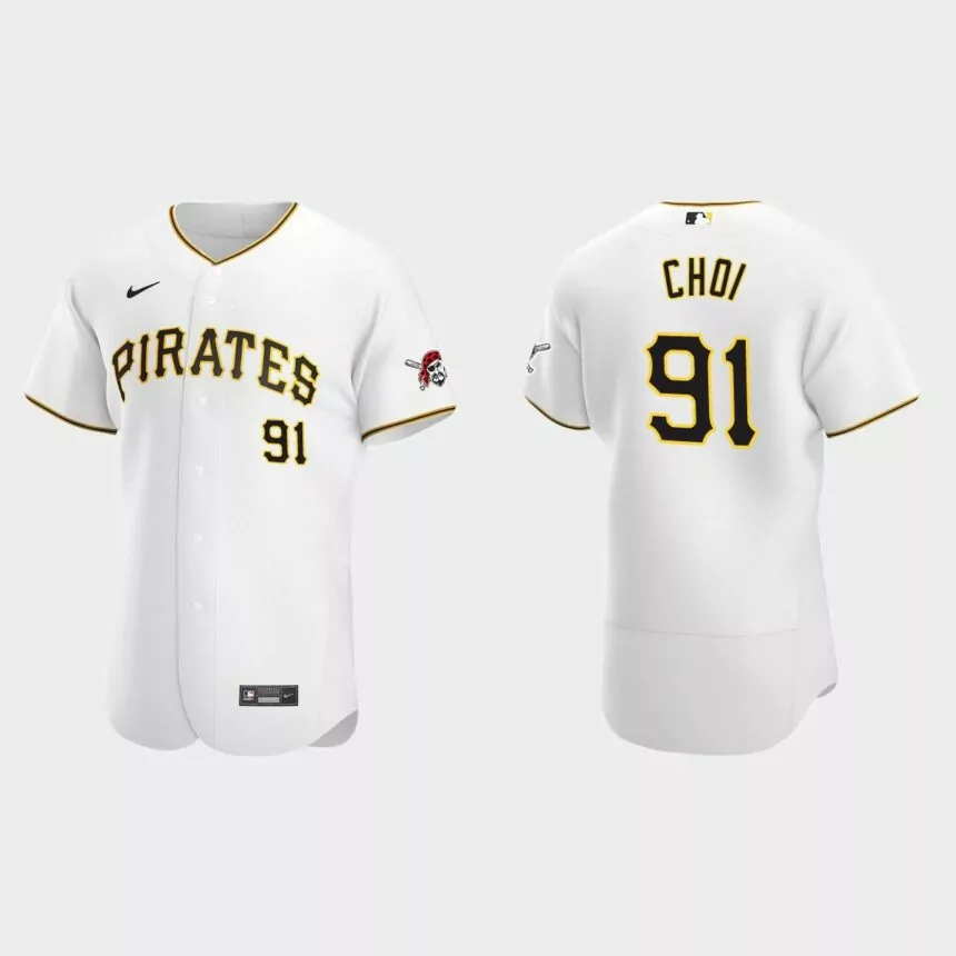 Ji-Man Choi Pittsburgh Pirates Authentic Home Jersey – White