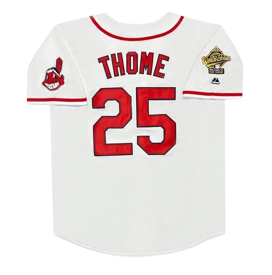 Jim Thome 1995 Cleveland Indians Home White World Series Jersey