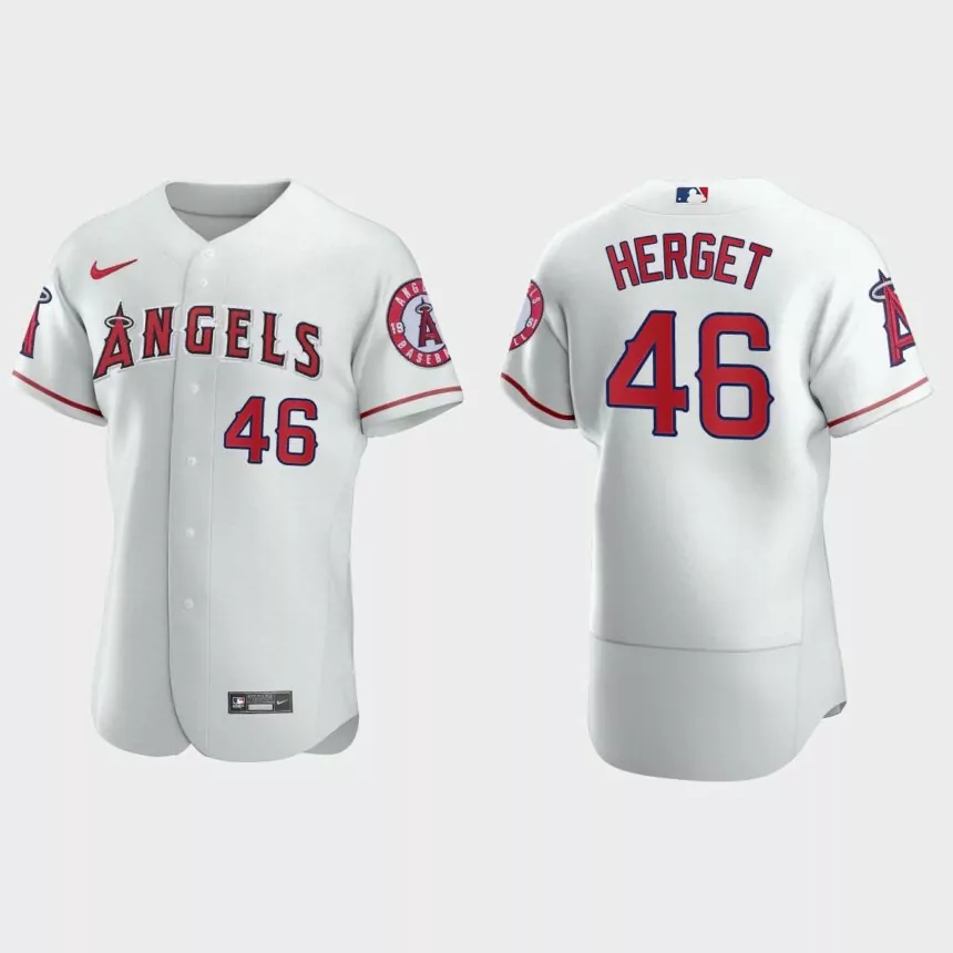 Jimmy Herget Los Angeles Angels Authentic Home Jersey – White