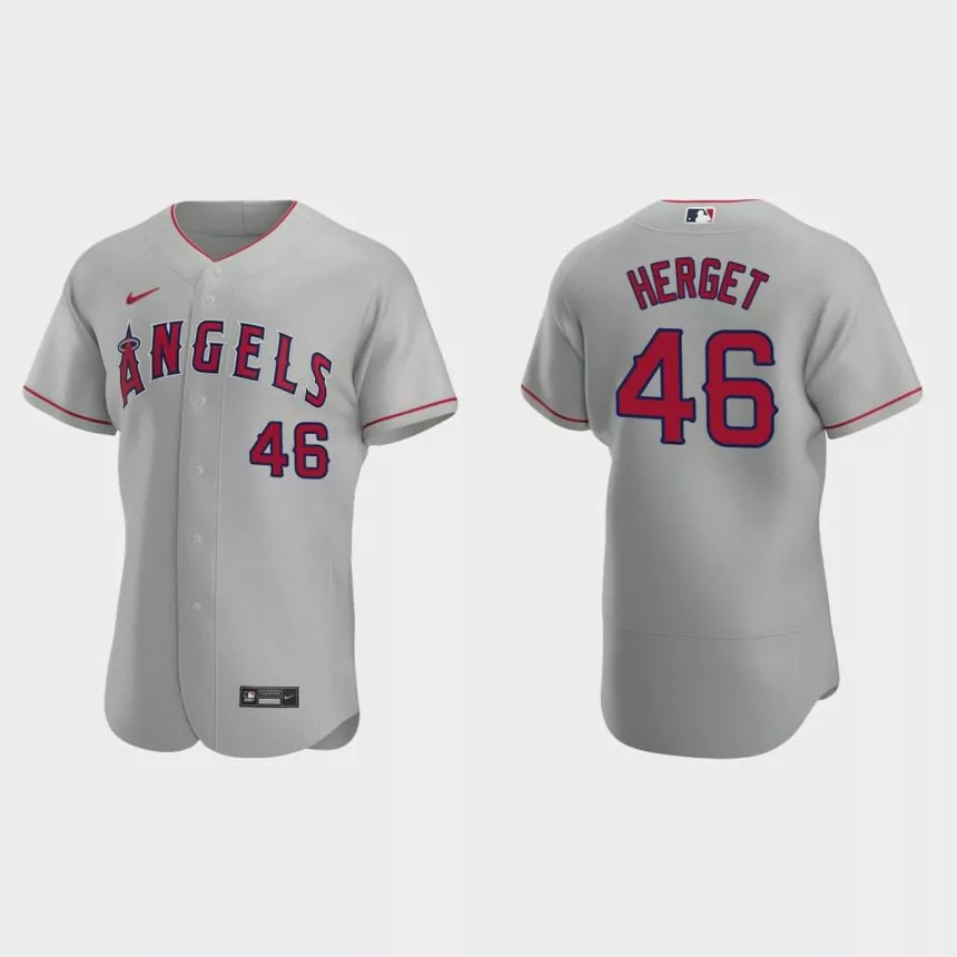 Jimmy Herget Los Angeles Angels Authentic Road Jersey – Gray