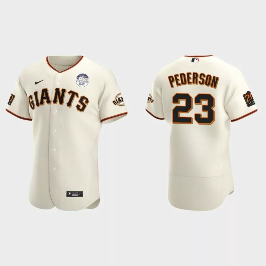 Joc Pederson San Francisco Giants 4 ALS Lou Gehrig Day Authentic Jersey – Cream