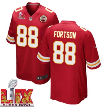 Jody Fortson No 88 Men Super Bowl LIX Kansas City Chiefs Home Game 2025 Jersey- Replica