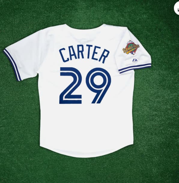 Joe Carter 1992 Toronto Blue Jays Men's Cooperstown World Series Home Jersey
